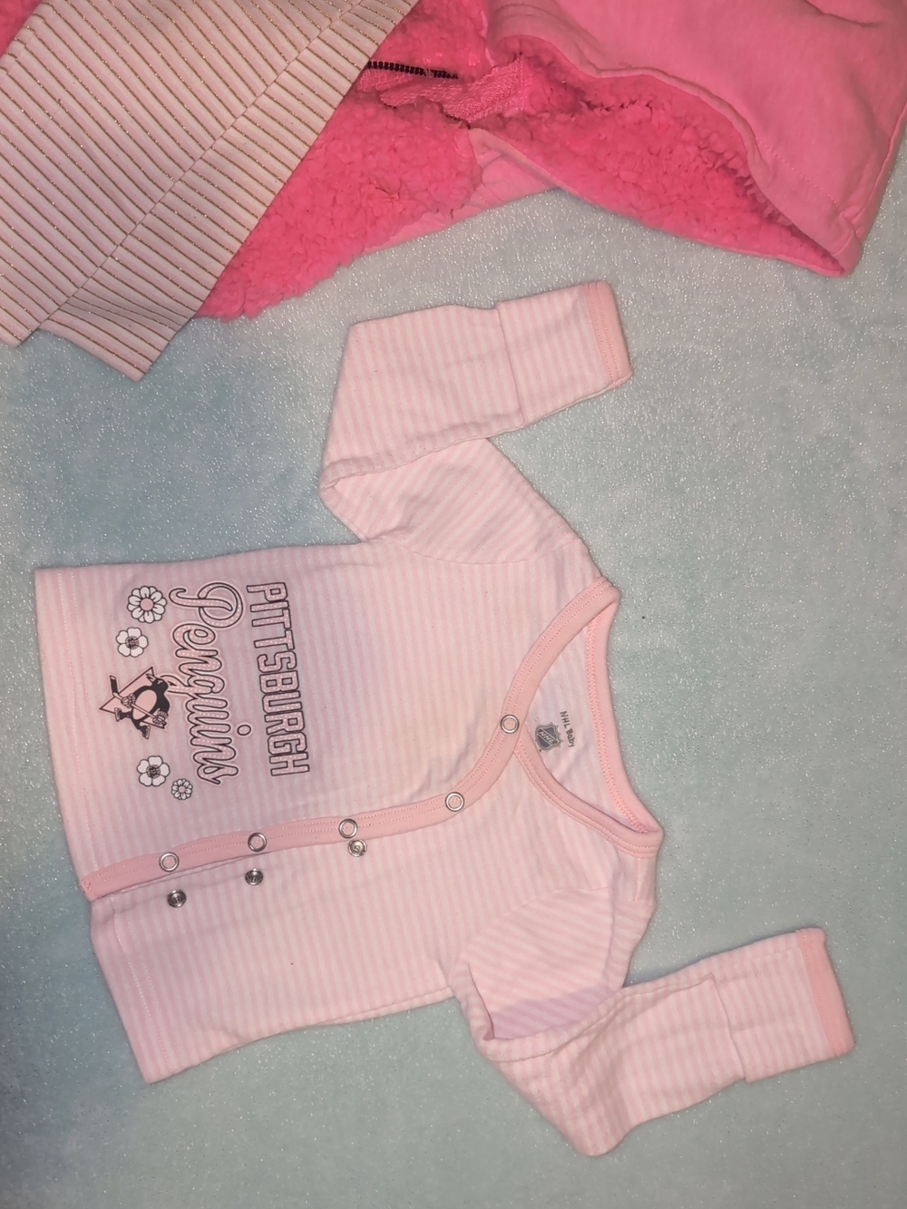 Pittsburgh Penguins Pink Baby One-Piece